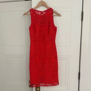 J. Crew Collection Red Lace Dress